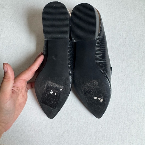 Steve Madden Black Textured Pointed Loafers 6.5 Minimalist Workwear Streetwear - Picture 5 of 6